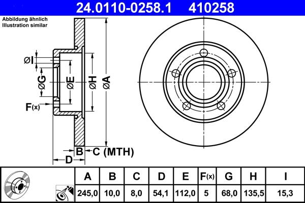 ATE 24.0110-0258.1 - Тормозной диск parts5.com