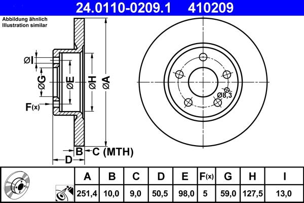 ATE 24.0110-0209.1 - Тормозной диск parts5.com