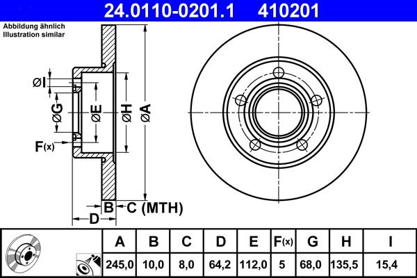 ATE 24.0110-0201.1 - Тормозной диск parts5.com