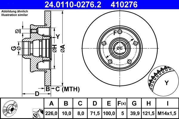 ATE 24.0110-0276.2 - Тормозной диск parts5.com