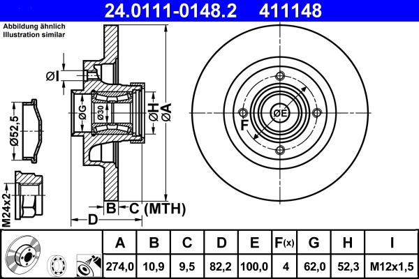 ATE 24.0111-0148.2 - Тормозной диск parts5.com