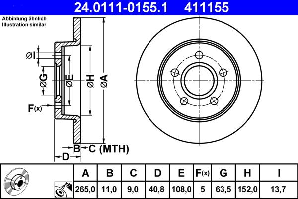 ATE 24.0111-0155.1 - Тормозной диск parts5.com