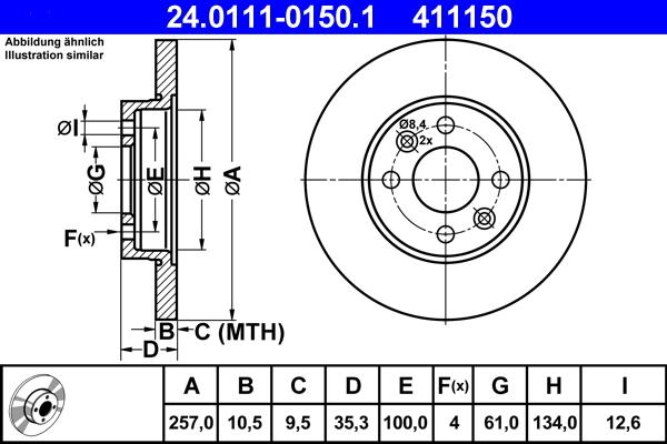 ATE 24.0111-0150.1 - Тормозной диск parts5.com