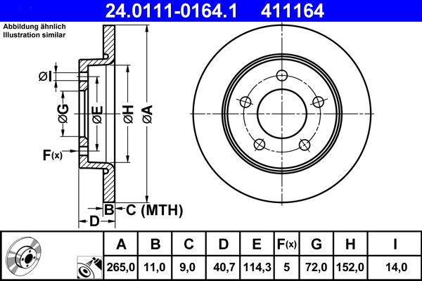 ATE 24.0111-0164.1 - Тормозной диск parts5.com