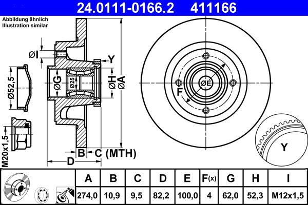 ATE 24.0111-0166.2 - Тормозной диск parts5.com