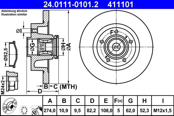 ATE 24.0111-0101.2 - Тормозной диск parts5.com