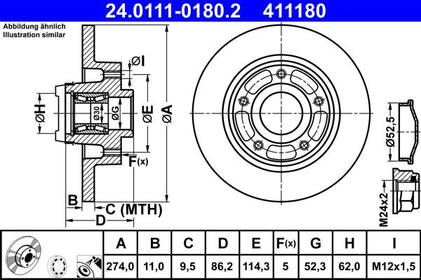 ATE 24.0111-0180.2 - Тормозной диск parts5.com