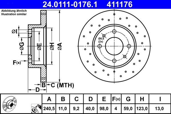 ATE 24.0111-0176.1 - Тормозной диск parts5.com