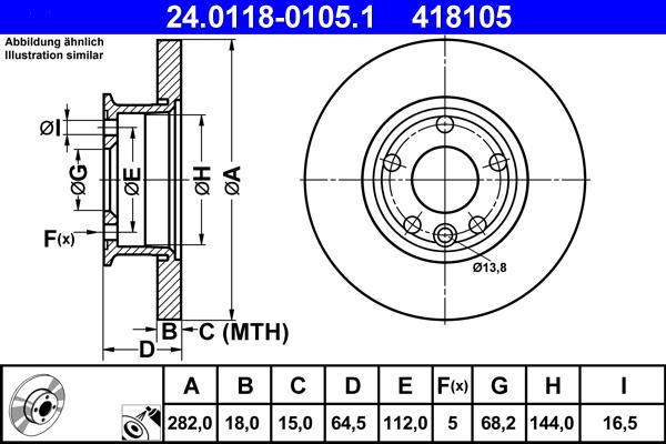 ATE 24.0118-0105.1 - Тормозной диск parts5.com