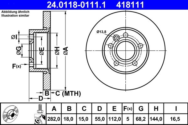 ATE 24.0118-0111.1 - Тормозной диск parts5.com