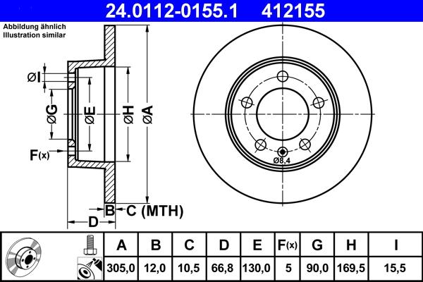 ATE 24.0112-0155.1 - Тормозной диск parts5.com