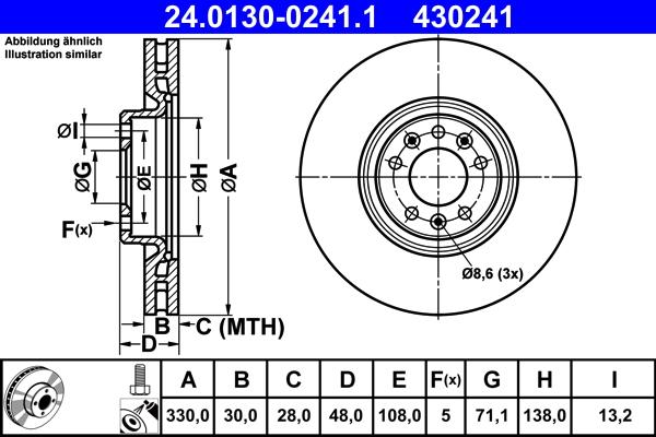 ATE 24.0130-0241.1 - Тормозной диск parts5.com