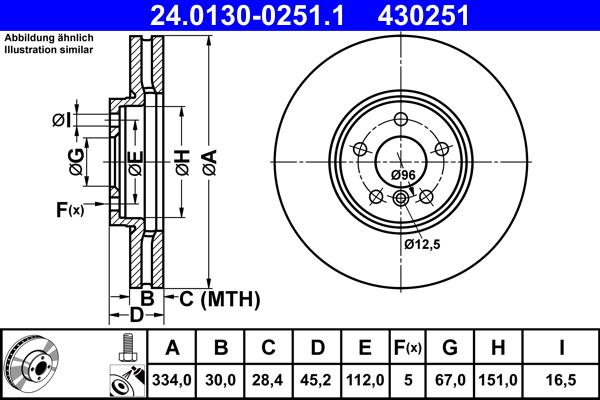 ATE 24.0130-0251.1 - Тормозной диск parts5.com