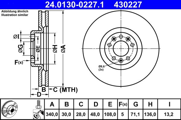 ATE 24.0130-0227.1 - Тормозной диск parts5.com