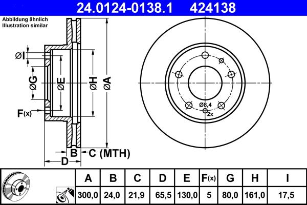 ATE 24.0124-0138.1 - Тормозной диск parts5.com