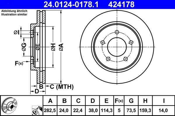 ATE 24.0124-0178.1 - Тормозной диск parts5.com