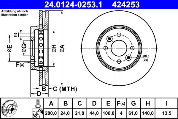 ATE 24.0124-0253.1 - Тормозной диск parts5.com