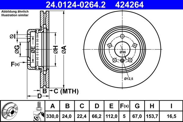 ATE 24.0124-0264.2 - Тормозной диск parts5.com