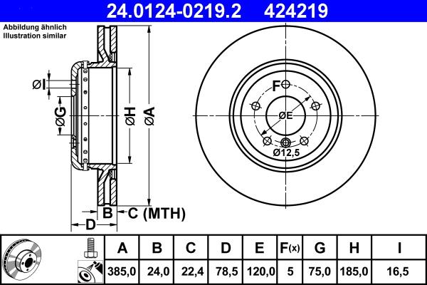 ATE 24.0124-0219.2 - Тормозной диск parts5.com