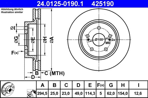 ATE 24.0125-0190.1 - Тормозной диск parts5.com