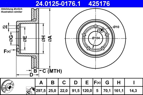 ATE 24.0125-0176.1 - Тормозной диск parts5.com