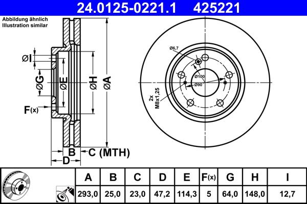 ATE 24.0125-0221.1 - Тормозной диск parts5.com