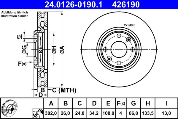 ATE 24.0126-0190.1 - Тормозной диск parts5.com