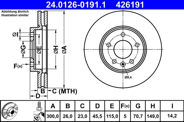 ATE 24.0126-0191.1 - Тормозной диск parts5.com