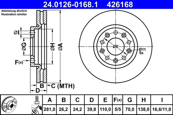 ATE 24.0126-0168.1 - Тормозной диск parts5.com