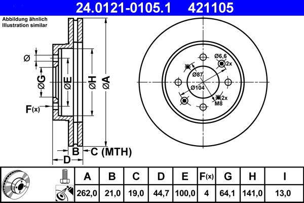 ATE 24.0121-0105.1 - Тормозной диск parts5.com