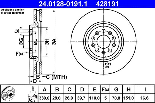 ATE 24.0128-0191.1 - Тормозной диск parts5.com