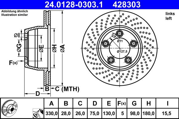 ATE 24.0128-0303.1 - Тормозной диск parts5.com