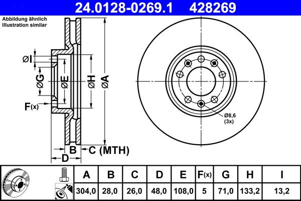 ATE 24.0128-0269.1 - Тормозной диск parts5.com