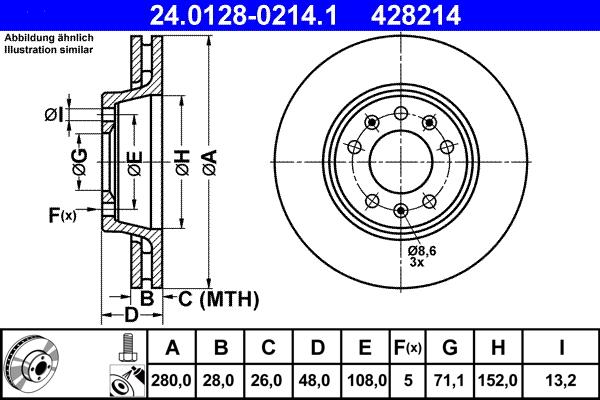 ATE 24.0128-0214.1 - Тормозной диск parts5.com