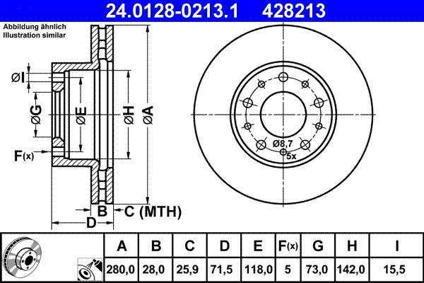 ATE 24.0128-0213.1 - Тормозной диск parts5.com