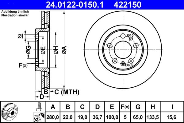 ATE 24.0122-0150.1 - Тормозной диск parts5.com