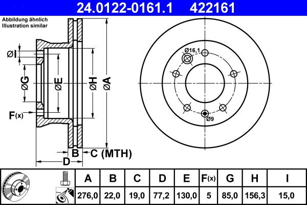 ATE 24.0122-0161.1 - Тормозной диск parts5.com