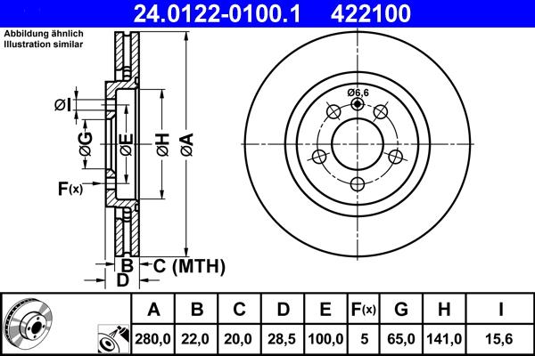 ATE 24.0122-0100.1 - Тормозной диск parts5.com