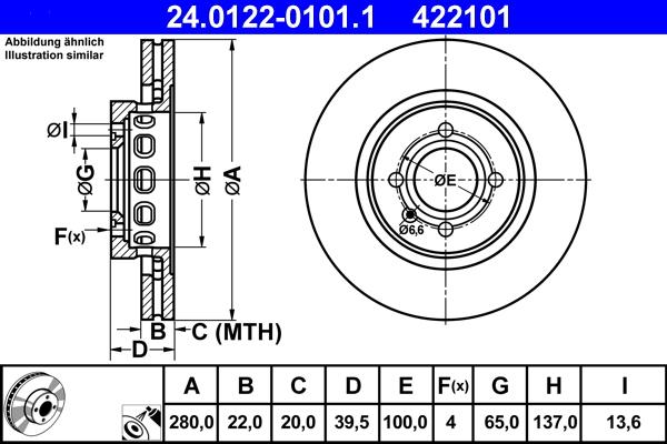 ATE 24.0122-0101.1 - Тормозной диск parts5.com