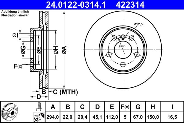 ATE 24.0122-0314.1 - Тормозной диск parts5.com