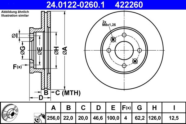 ATE 24.0122-0260.1 - Тормозной диск parts5.com