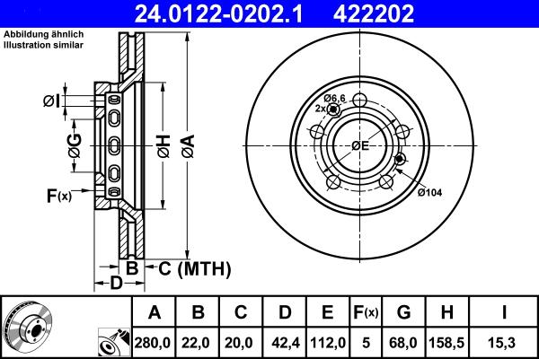 ATE 24.0122-0202.1 - Тормозной диск parts5.com