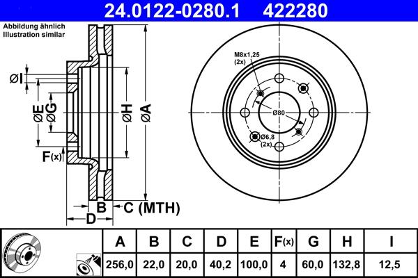 ATE 24.0122-0280.1 - Тормозной диск parts5.com