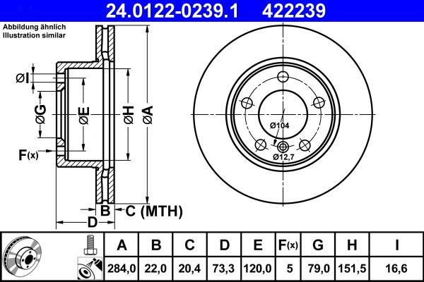 ATE 24.0122-0239.1 - Тормозной диск parts5.com