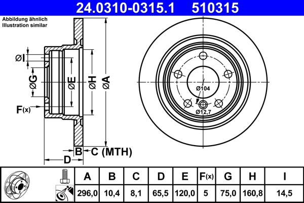 ATE 24.0310-0315.1 - Тормозной диск parts5.com