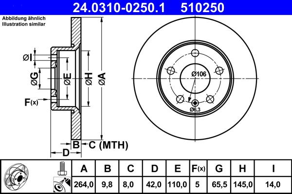 ATE 24.0310-0250.1 - Тормозной диск parts5.com