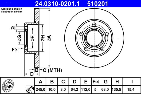 ATE 24.0310-0201.1 - Тормозной диск parts5.com