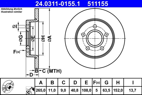 ATE 24.0311-0155.1 - Тормозной диск parts5.com