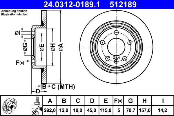 ATE 24.0312-0189.1 - Тормозной диск parts5.com