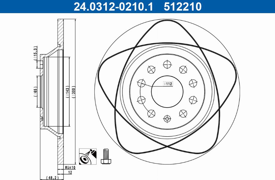 ATE 24.0312-0210.1 - Тормозной диск parts5.com